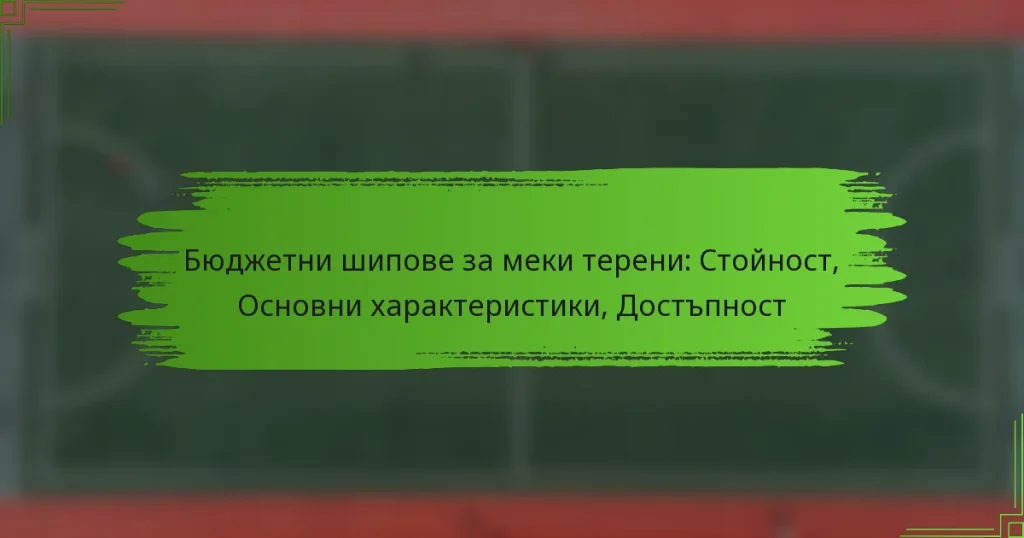 Бюджетни шипове за меки терени: Стойност, Основни характеристики, Достъпност