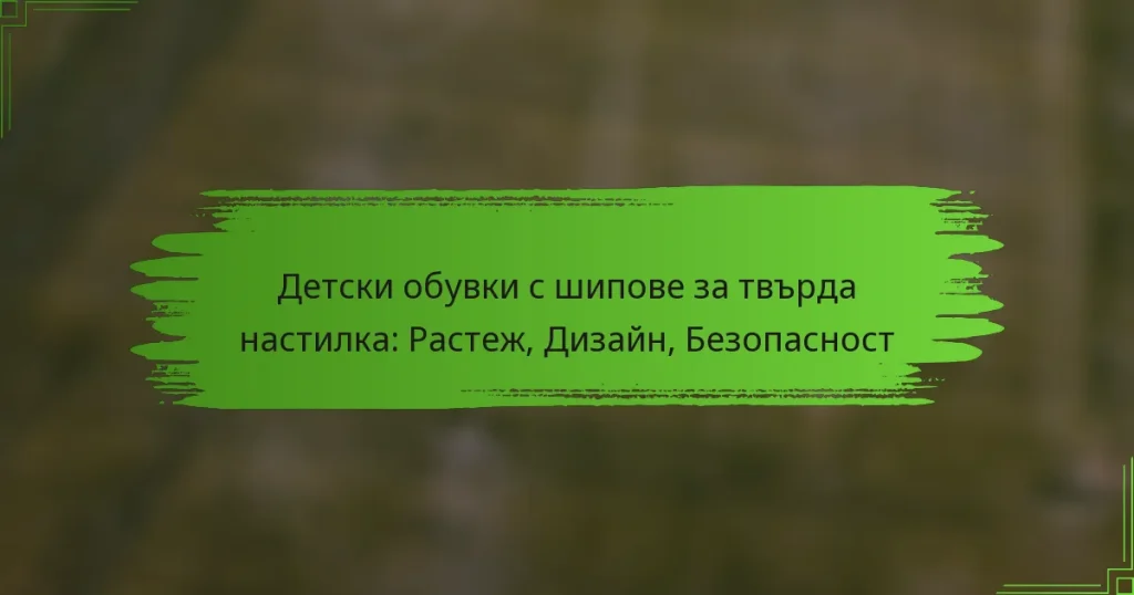 Детски обувки с шипове за твърда настилка: Растеж, Дизайн, Безопасност