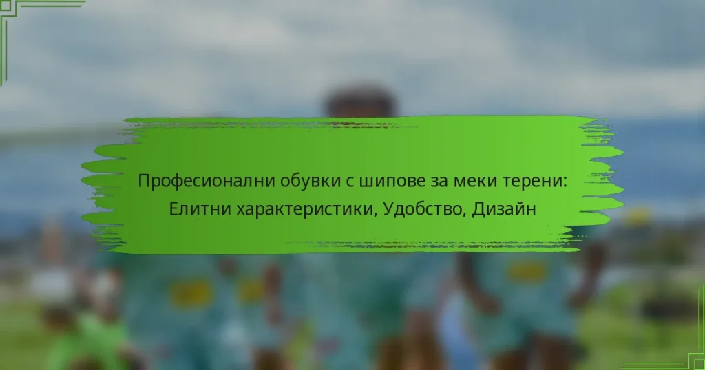 Професионални обувки с шипове за меки терени: Елитни характеристики, Удобство, Дизайн