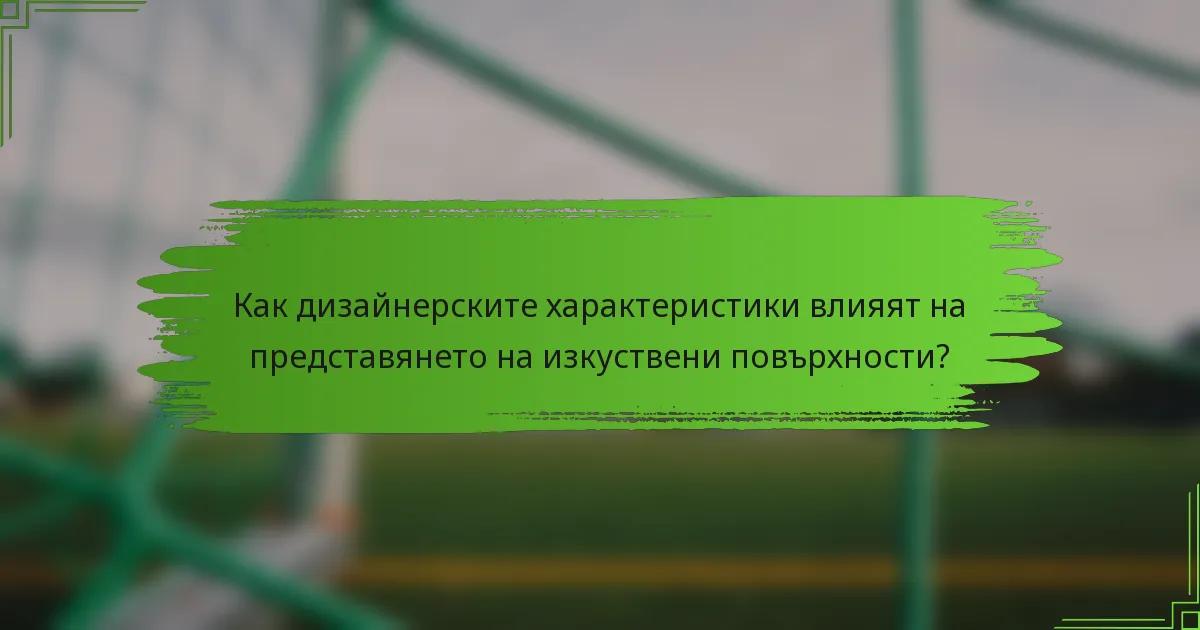 Как дизайнерските характеристики влияят на представянето на изкуствени повърхности?