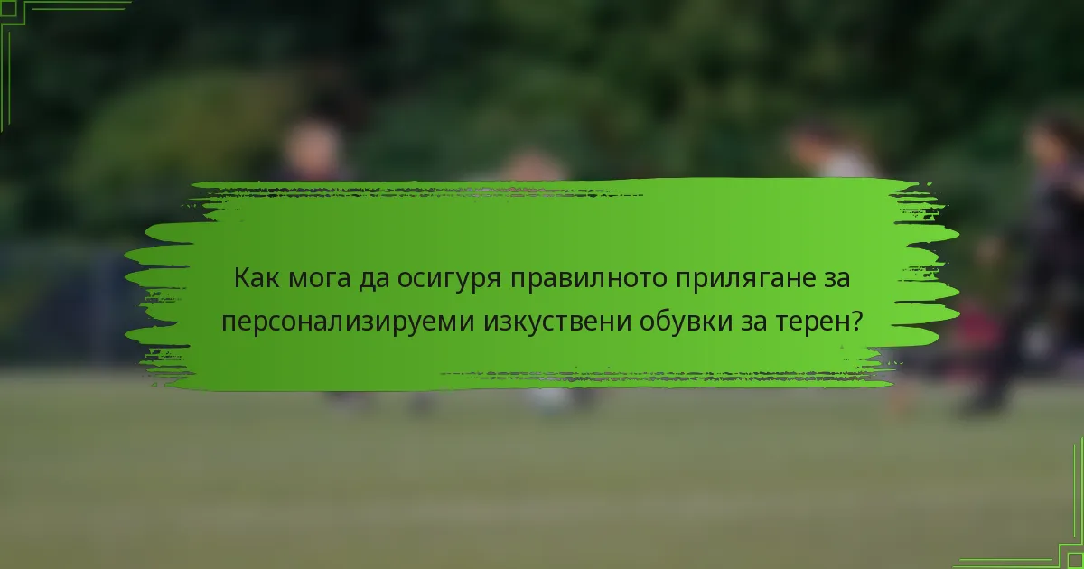 Как мога да осигуря правилното прилягане за персонализируеми изкуствени обувки за терен?