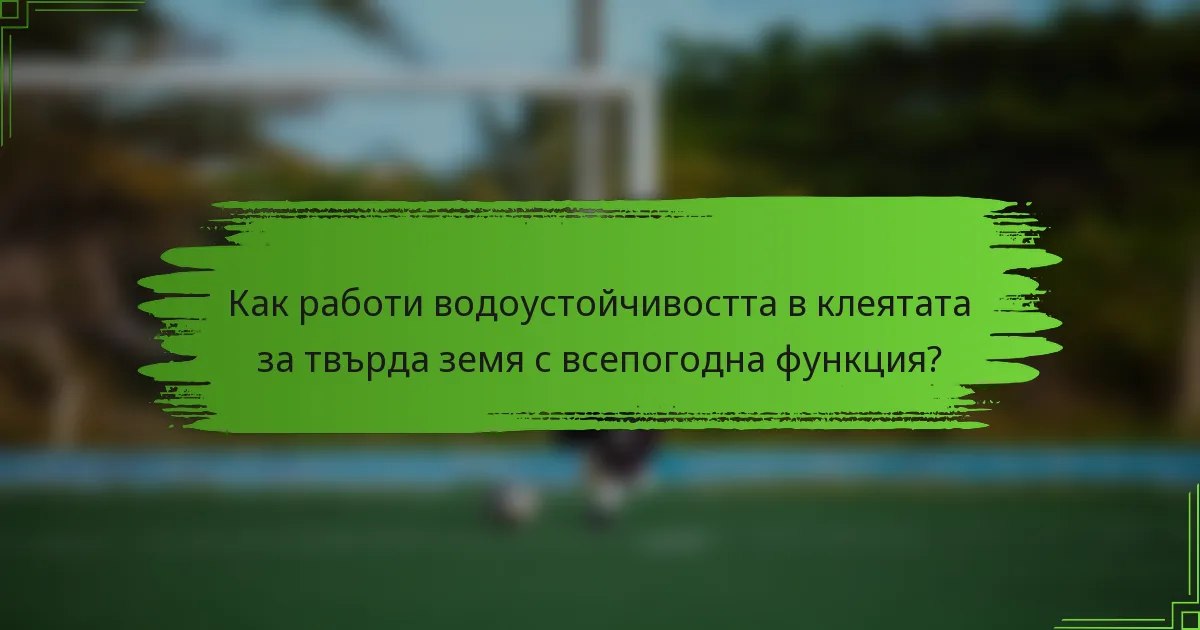 Как работи водоустойчивостта в клеятата за твърда земя с всепогодна функция?